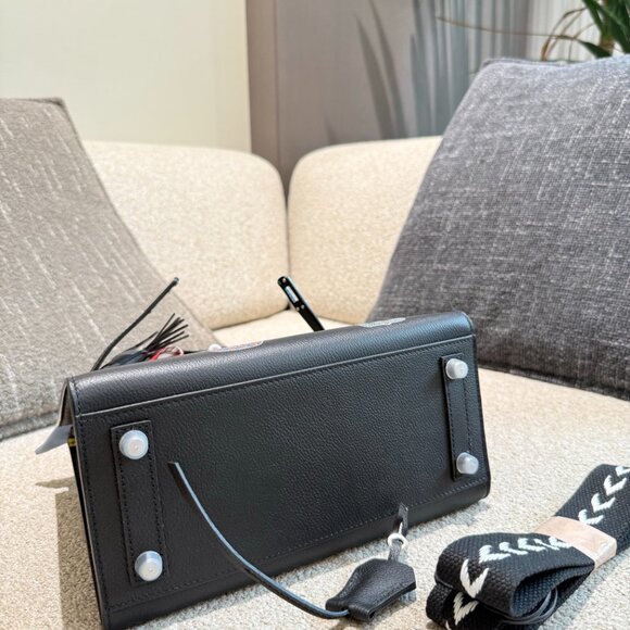 Limited Edition Luxury Black Birkin Style Satchel PHW - Picture 5 of 9